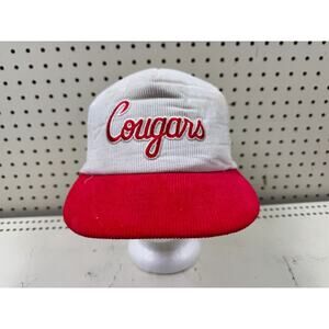 Vntg Universal Cougars Corduroy SnapBack Hat Cap Script College Football